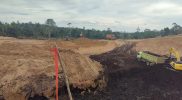 Lahan kebun karet Sopiyah yang diseronbot dan dirusak oleh PT Jambi Bara Sejahtera di Desa Sungai Ruan Ulu Kecamatan Maro Sebo Ulu, Batanghari.